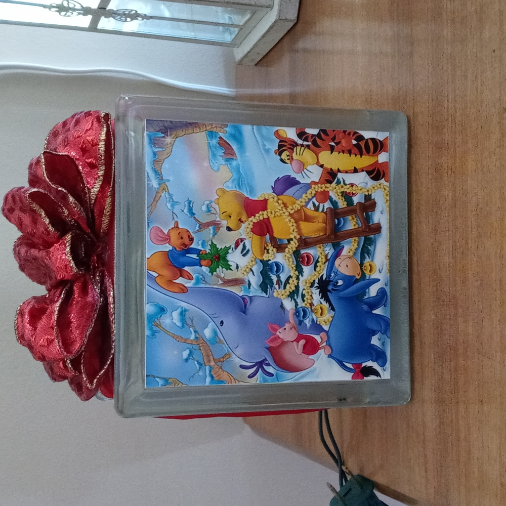 Winnie the Pooh glass block